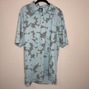 FootJoy‎ Ice Blue Camo Polo Shirt w Embroidered Chest Emblem Men's Size Large